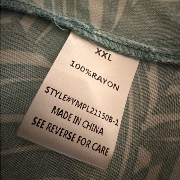 Pink Lily Mint Leaf Print Kimono - Picture 5 of 5